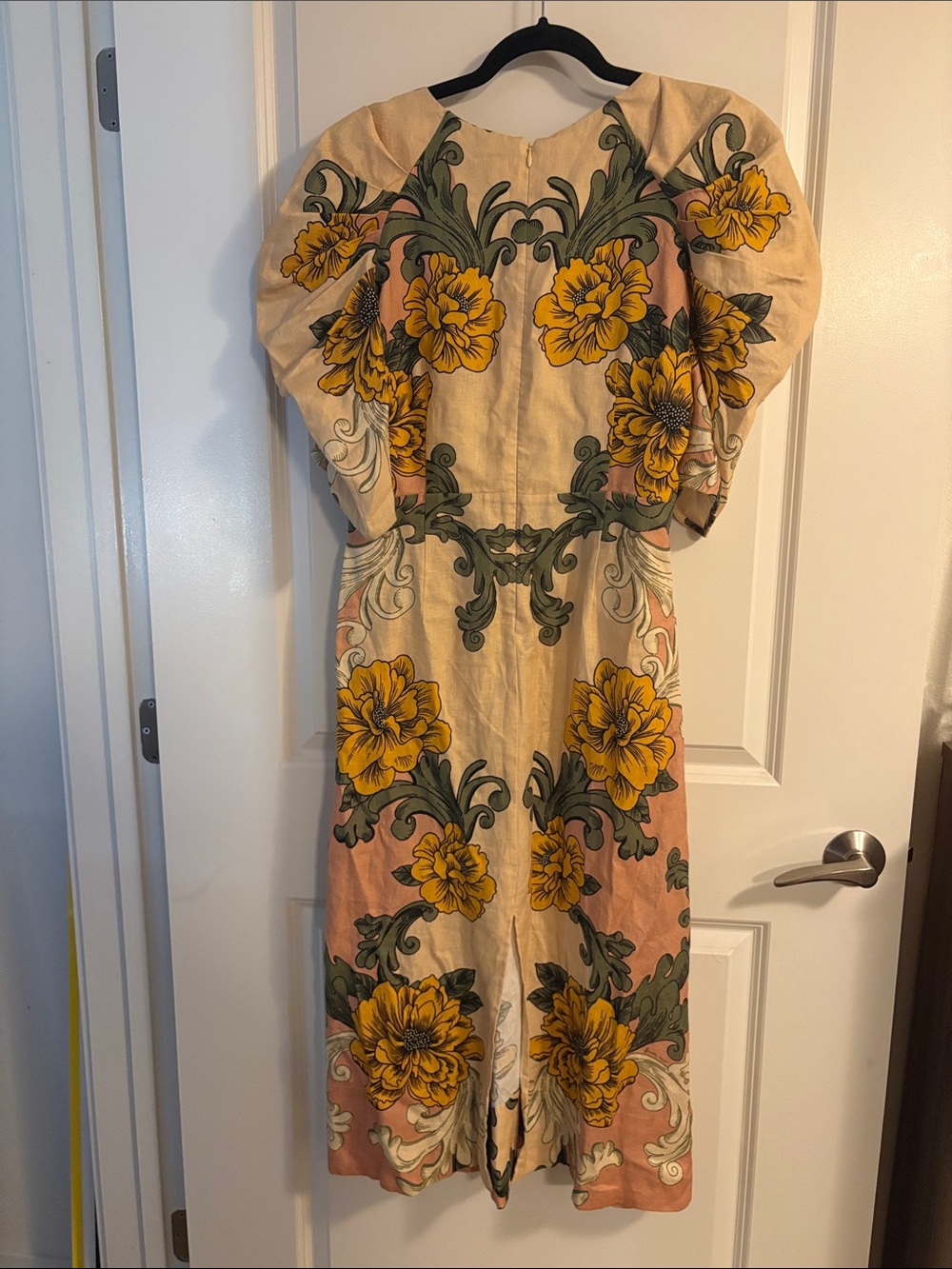 FARM Rio Yellow & Green Floral Midi Dress on Cream and Blush - Picture 6 of 9